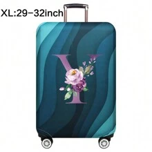 Capas de bagagem, capas de porta-malas, capas contra poeira, 18-32 polegadas, protetor, resistente a arranhões, impressão de corpo inteiro, mala de viagem, capa protetora lavável, acessórios de viagem, suprimentos de bagagem, moda, flor roxa, bolsa para escola, acessórios escolares, material escolar