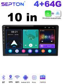 1 件 SEPTON 7 英寸 9 英寸 10 英寸通用音频汽车立体声收音机安卓无线苹果 Carplay 安卓汽车 1080P 蓝牙触摸屏多媒体播放器带 GPS 导航/WiFi/FM/USB 适用于日产起亚斯巴鲁宝马奔驰 - 黑色 - 查看 16