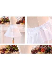 1pc Women's White Cloud Soft Tulle Skirt, Lolita Style 38CM Daily Casual Petticoat, Summer Lolita Short Candy Floss Puff Skirt Lining - White - View 6