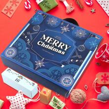 DIY Christmas Advent Calendar - 1pc Paper Advent Calendar Kit With 24 Fillable Boxes, Lid & Multiple Components, Festive Designs For Personalized Holiday Countdown, Gift Giving & Crafting,Christmas Valentine Day