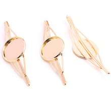 5pcs Copper Material Hairpin Hair Clips Blank Base Setting Fit 20mm Cabochon Cameo DIY Jewelry Making Accessories - Hairpin Base - View 5
