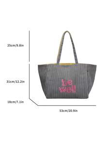 Breathable Beach Mesh Tote Bag, Coconut Tree Letter Print, Large Capacity Casual Tote Bag Women Foldable Shoulder Handbag For Beach Picnic Vacation, Waterproof Multi-Purpose For Teen Girls Women College Students Perfect For School,Work,College,Outdoors, Grocery, Travel, Outings,Shoulder Handbag For Beach Picnic Vacation,Gift For My Mother, Mother's Day