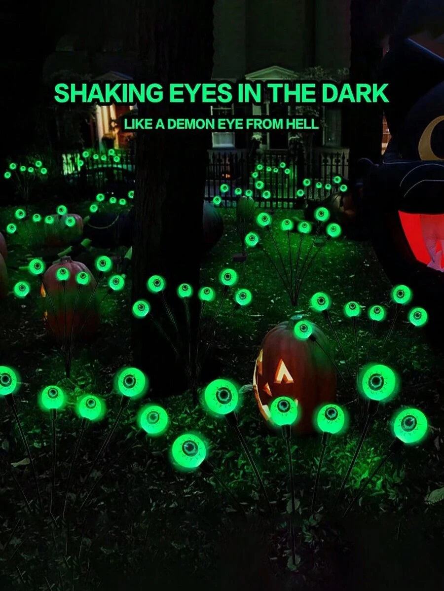 LED 太阳能眼球灯、户外庭院通道灯、发光节日装饰灯串