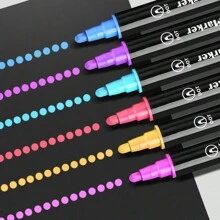 12/24/36 Colors Dual-Tip Acrylic Marker Pens, Round Tip - 24 Colors - View 4