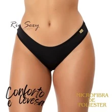 Kit 5 Comfort Panties, Basic Thong, Kit In The Same Color, Polyester Microfiber Panties Direct From The Factory. - 黑色 - 查看 2