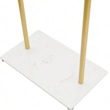 Gold/White Clothes Rack With Shelf, Gold Clothing Racks For Boutiques, Free-Standing Garment Rack For Hanging Clothes,Gold Coat Rack, Small Metal Clothes Rack Heavy Duty, Industrial Clothing Rack Gold - 金色 - 查看 8