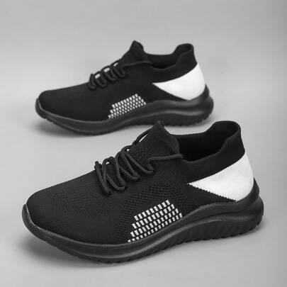 Damskie lekkie, oddychające, dzianinowe, miękkie, wygodne buty w kratę