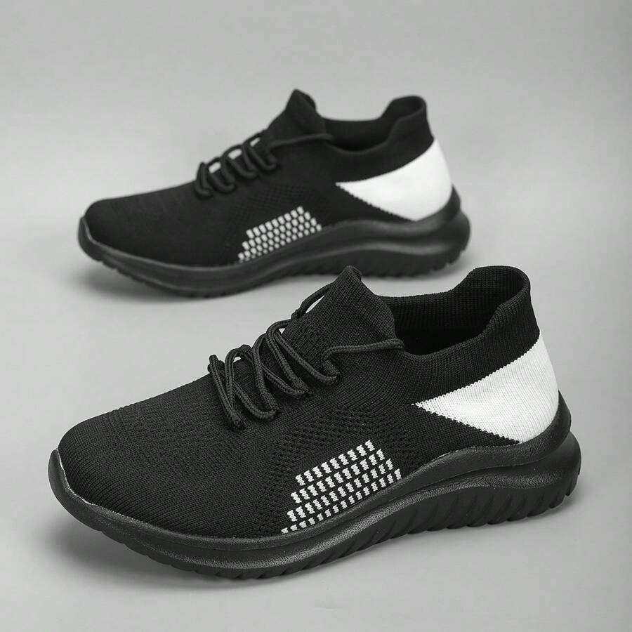 Damskie lekkie, oddychające, dzianinowe, miękkie, wygodne buty w kratę