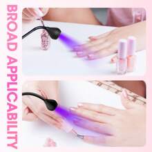 1pc UV Nail Dryer Lamp, LED Portable Nail Lamp With Adjustable 1 Gear, USB Powered Plastic Lamp, Rechargeable, Black, Suitable For Nail Salons And Home DIY
