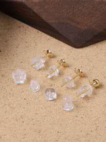 beadia 100 个带背垫的耳塞 - 牢固的下垂耳朵支撑 - 透明软橡胶耳塞 - 耐用舒适的设计 - 多种款式和尺寸