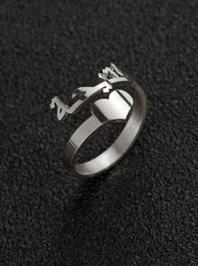 1Pc Custom Arabic Name Ring With Heart Personalized Any Nameplated Rings Stainless Steel Customized Jewelry Islamic Name Ring Gift For Her - Silver color-heart - View 4