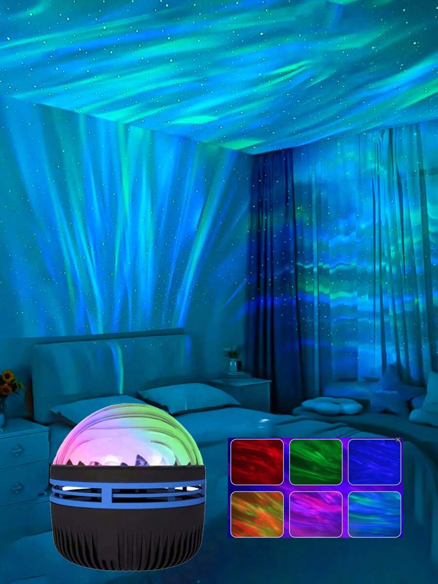 Guanova 1pc USB Power Water Ripple Projector Light , Aurora Projection, Starry Sky Projection, Crystal Projection, Suitable For Bedroom, Adult Game Room, Home Theater, Room Decoration, Valentine\ Day Gift, Camping, Wedding Decoration,Lamp,LED Projector