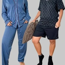 MEN'S PAJAMA KIT 1 LONG SMOOTH PAJAMA / 1 SHORT SMOOTH PAJAMA - 彩色 - 查看 1