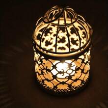 1PC Desktop Iron Home Hollow Candlestick Birdcage Shape European Style Light Luxury Gold Candlestick Decoration Iron Ornaments Christmas Candlestick Decoration.