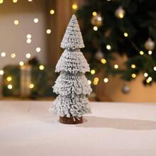 新款植绒桌面圣诞树摆件，迷你松树装饰，适用于节日家居、商店、酒店橱窗展示和圣诞派对，圣诞家居装饰，圣诞装饰品，房间装饰，冬季圣诞装饰，家居圣诞礼物，圣诞装饰品 - 25cm - 查看 4