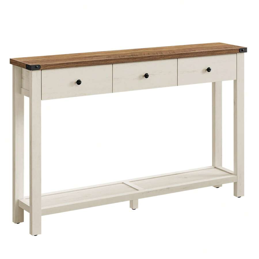 VASAGLE 47.2" Console Table With 3 Drawers Console Table Sofa Tables For Living Room Consolas Entryway Table