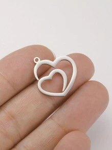 5pcs/Set Stainless Steel Heart Shaped Pendant For Necklace, Earrings, Hat, Brooch Making, Valentine's Day Gifts Diy Crafts