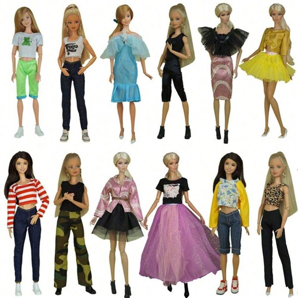 1/6 Pieces Handmade Doll Costume Party Dress - Perfect Girl's Gift - Not Including Dolls, Not Including Shoes
