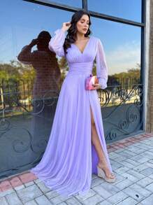 Women Dresses - Màu Lilac Tím - Xem 1