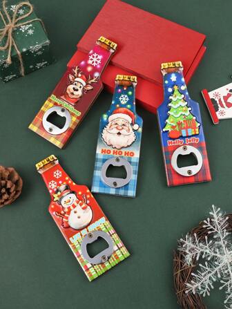 1pc Christmas Tree Shaped Resin Refrigerator Magnetic Bottle Opener, Creative 3D Home Christmas Decor Hanging Ornament