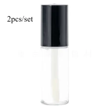 2pcs/Set 3ml Portable Empty Clear Mini Lip Gloss Tube Refillable Lip Balm Gloss Lipstick Containers For Women DIY Makeup Bottles