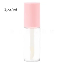 2pcs/Set 3ml Portable Empty Clear Mini Lip Gloss Tube Refillable Lip Balm Gloss Lipstick Containers For Women DIY Makeup Bottles