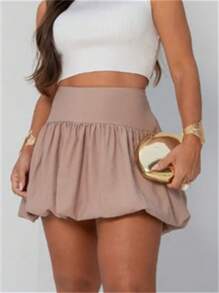 Women's Pleated Balloon Skirt, Gringa Fashion - 米色 - 查看 1