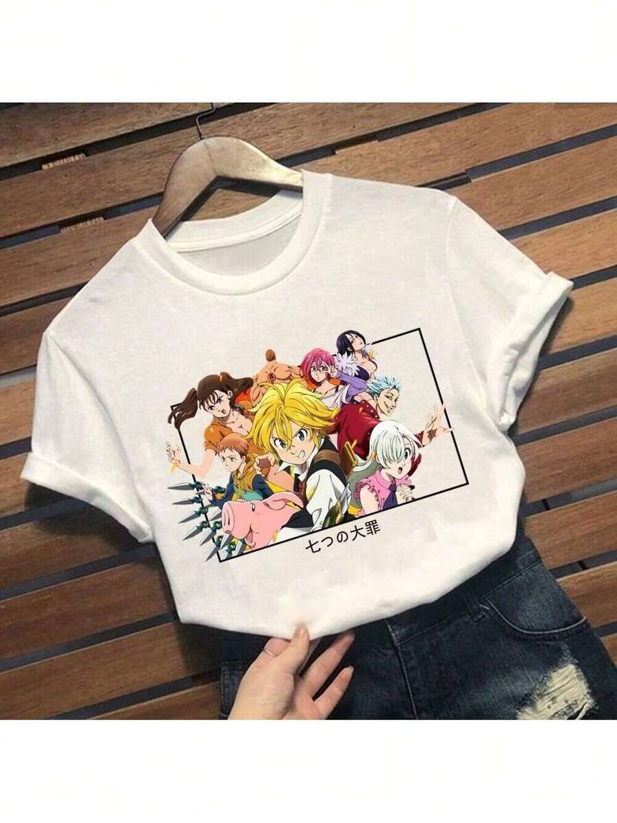Anime Geek Unisex 100% Cotton Streetwear T-Shirt Launch Shipping In Various Colors!! - trắng - Xem 1