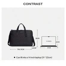 Coach Graham Slim Briefcase Messenger Bag Crossbody Bag Large Laptop Case For Business Office Work Computer In Signature Canvas,Outside Snap Pocket C8172 QBN3A - Black - View 4