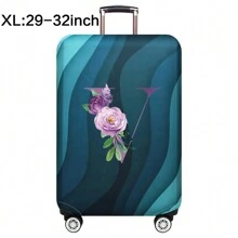 Capas de bagagem, capas de porta-malas, capas contra poeira, 18-32 polegadas, protetor, resistente a arranhões, impressão de corpo inteiro, mala de viagem, capa protetora lavável, acessórios de viagem, suprimentos de bagagem, moda, flor roxa, bolsa para escola, acessórios escolares, material escolar