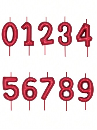 1 件黑色/红色/蓝色 6 厘米数字形生日蜡烛 0-9 用于蛋糕装饰