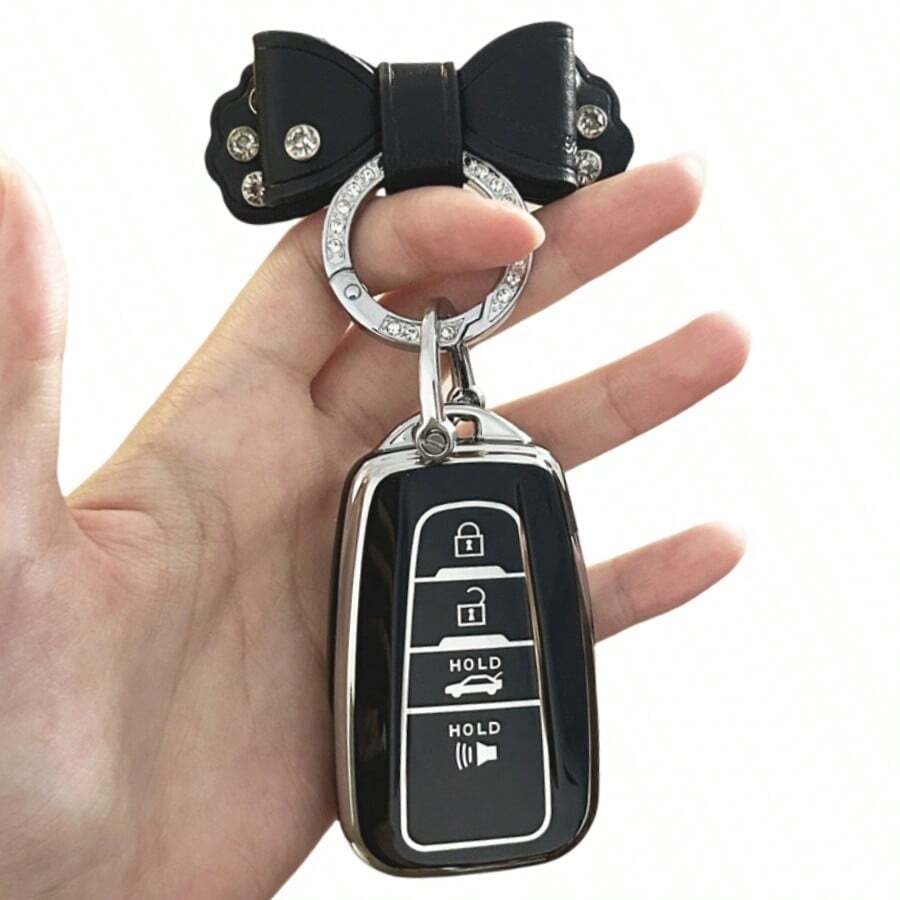 1 件带钥匙扣的钥匙扣盖适用于丰田 2018-2022 适用于 RAV4 适用于凯美瑞 适用于卡罗拉 适用于 Avalon 适用于普锐斯 适用于 GT86 适用于汉兰达 防摔防尘钥匙包 - 帶鑰匙圈8 - 查看 1