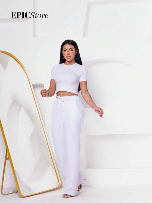 Conjunto Épico Calça Pantalona e Cropped Kit