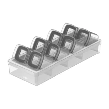 Airtight Spice Jar With Stand 9 Pieces For Kitchen Cabinets Drawers - trắng - Xem 1