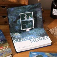Vintage Style Hardcover Journal Notebook With Colorful Van Gogh Monet Landscape Oil Painting Illustration, Artistic EU Writing Memo Book,School Supplies,Back To School