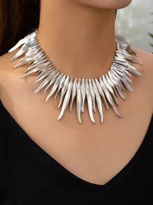 1 件欧美朋克风格金属项链，夸张金属项链适合日常佩戴 - 金屬感項鍊 - 查看 13