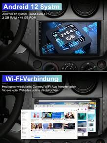 Junsun Android 12 Car Radio Stereo For VW Multivan T5 2008 2009 2010 2011 2012 2013 2014 2015 Built-In CP Android Auto 9 Inch Touch Screen 2GB RAM 64GB ROM With GPS Navigation DSP