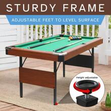 5.5 Ft Portable Pool Table, Billiard Tables, Foldable Pool Table Space-Saving With Billiard Complete Set Of Accessories For Kids And Adults, Indoor Or Outdoor Pool Table - Mocha Brown - View 5