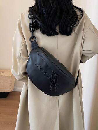 Bolso con correa de cadena de acrílico de moda para mujer, bolso de hombro/cintura/pecho elegante y a la moda