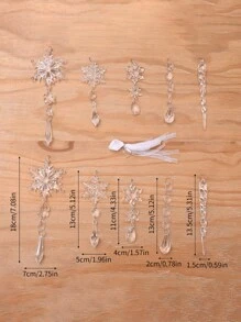 5/6/10/18 Pcs Home Decor Christmas Acrylic Transparent Snowflake Pendant Christmas Icy Decorative Pendant Christmas Tree Crystal Set Pendant,Christmas Tree Decorations Christmas Ornaments,Christmas Atmosphere Decoration Props, Christmas Decorations Gift, Wedding Birthday Party Holiday Decorations, Christmas Decor, Room Decor, Home Decor Winter