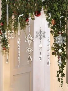 5/6/10/18 Pcs Home Decor Christmas Acrylic Transparent Snowflake Pendant Christmas Icy Decorative Pendant Christmas Tree Crystal Set Pendant,Christmas Tree Decorations Christmas Ornaments,Christmas Atmosphere Decoration Props, Christmas Decorations Gift, Wedding Birthday Party Holiday Decorations, Christmas Decor, Room Decor, Home Decor Winter