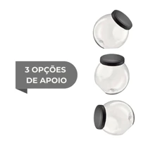 Kit 6 Candy Jars 1.2lt Metallic Lid Candy Jar Colors - màu đen - Xem 5