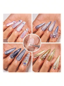 720pcs/30 Sheets Double-Sided Adhesive Nail Stickers, Transparent & Waterproof DIY - Clear - View 5