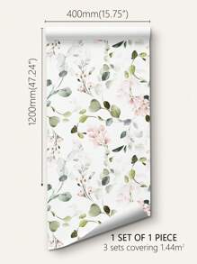 1 Roll Modern Luxury Green Plant/Floral/Animal Wallpaper, Self-Adhesive Wallpaper For Bedroom, Living Room, Bathroom, Waterproof Scratch-Resistant Thicker Wallpaper