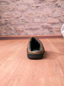 Men's Thermal Lined Slippers, Black, , Comfortable, Non-Slip, Couple Slippers