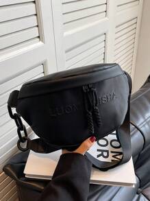 女士时尚亚克力链条肩带包，时尚别致的单肩包/腰包/胸包 - 黑色 - 查看 5