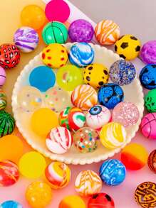 5 Peças/10 Peças/20 Peças Múltiplos Estilos, Bolinhas Elásticas de Borracha Transparente em Qualquer Cor, Bolinhas de Salto Sólidas e Criativas, Pequenos Presentes para Festivais, Aniversários e Festas, Adequadas para Bolinhas de Alívio de Estresse sob Alta Pressão, Bolinhas, Bolinhas Quicantes, Bolas