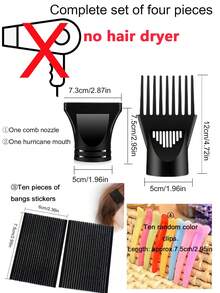 1 Bộ máy sấy tóc có đầu tập trung, bộ khuếch tán/lược chải, vỏ chống sốc và chịu nhiệt bằng nylon, động cơ nhẹ và ít tiếng ồn, 2 tốc độ gió nóng lạnh, lược chải màu ngẫu nhiên - Phích cắm loại C của EU (220-240V) - Xem 10