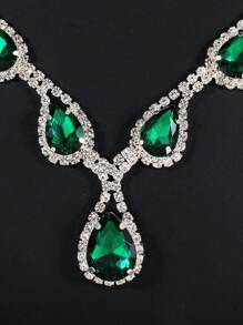 Set de 4 piezas: Corona de niña de las flores para boda, conjunto de collar y aretes de cristal, accesorios para vestirse para fiesta, festival y evento, apropiado para presentaciones en escenario, pasarela y regalo de cumpleaños para niños