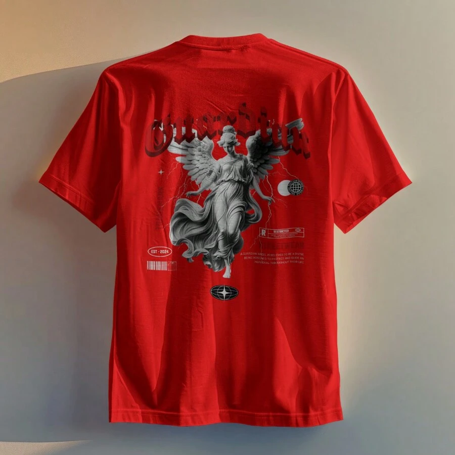 Men's And Women's T-Shirt Tumblr Premium Streetwear Cotton Shirt Super Promotion Street Style Print Guardian - Đỏ - Xem 1